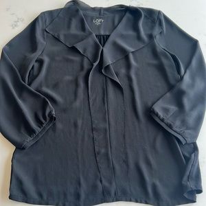 LOFT Ruffle V-Neck Blouse